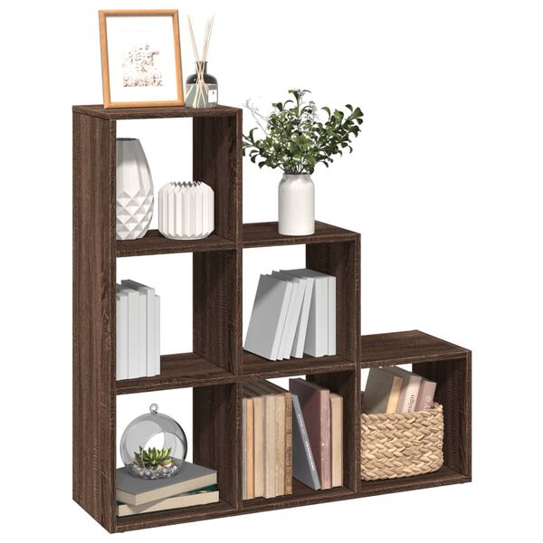 vidaXL Room Divider Bookcase&nbsp;3-Tier&nbsp;Brown Oak 99x29x99 cm Engineered Wood
