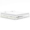 vidaXL Bed Frame without Mattress White Solid Wood 200x200 cm