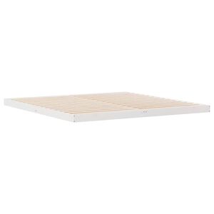 vidaXL Floor Bed Frame White 213.5 x 184 x 9 cm Solid Pine Wood