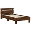 vidaXL Bed Frame without Mattress with LED Lights Brown Oak 90x190 cm Single