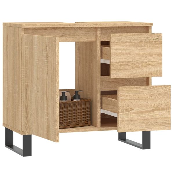 vidaXL Bathroom Cabinet Sonoma Oak 65x33x60 cm Engineered Wood