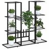vidaXL Flower Stand 94.5x25x89 cm Black Iron