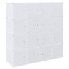 vidaXL Storage Cube Organiser with 16 Cubes and Hanging Rods PP