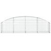 vidaXL Arched Gabion Basket 200x30x40/60 cm Galvanised Iron