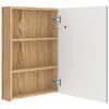 vidaXL LED Bathroom Mirror Cabinet White and Oak 50x13x70 cm