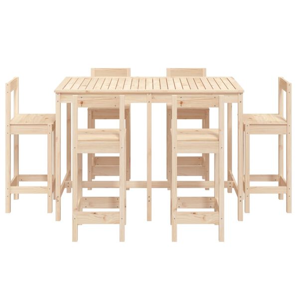 vidaXL 7 Piece Garden Bar Set Solid Wood Pine