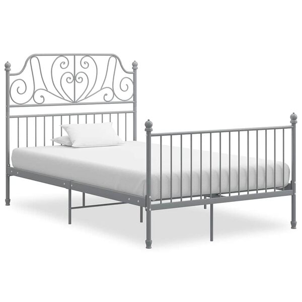 vidaXL Bed Frame without Mattress Grey Metal 120x200 cm