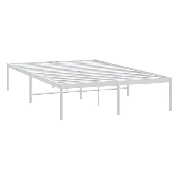 vidaXL Metal Bed Frame without Mattress White 135x190cm