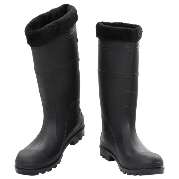 vidaXL Rian Boots with Removable Socks Black Size 44 PVC