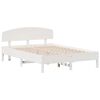 vidaXL Bed Frame without Mattress White 150x200 cm King Size Solid Wood Pine