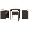 vidaXL Garden Dining Set with Cushion 5 pcs Brown Poly Rattan