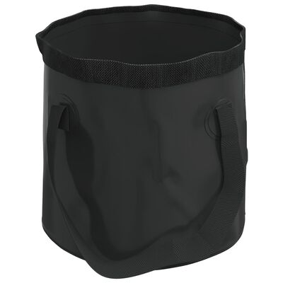 vidaXL Folding Buckets 2 pcs Black 20 L PVC