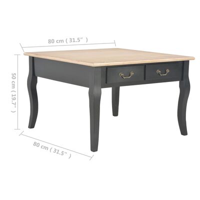 vidaXL Coffee Table Black 80x80x50 cm Wood