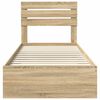 vidaXL Bed Frame with Drawer with Headboard Manual Engineered Wood