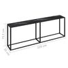 vidaXL Console Table Black Marble 220x35x75.5cm Tempered Glass