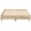 vidaXL Bed Frame No Mattress Sonoma Oak 135x190 cm Double Engineered Wood