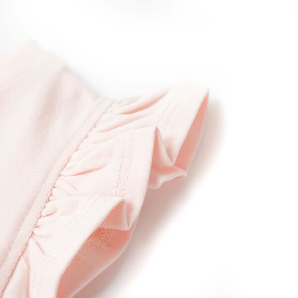 Kids' T-shirt with Ruffle Sleeves Soft Pink 140