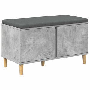vidaXL Hall Bench with Cushion with Door Concrete Grey 80 x 38 x 46 cm