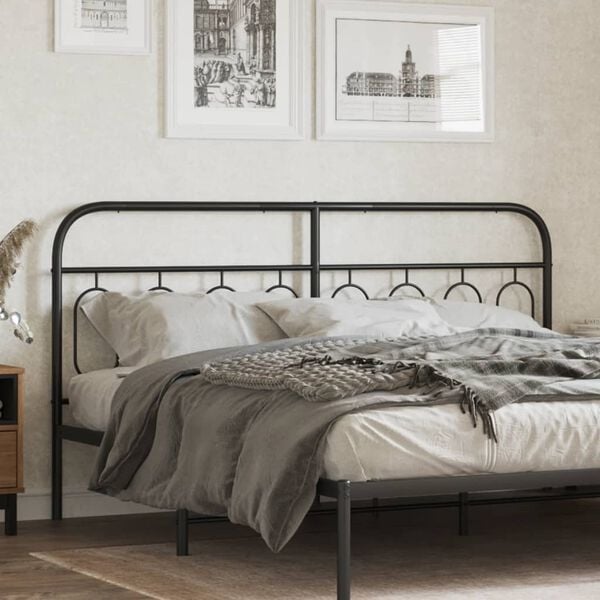vidaXL Metal Replace Headboard Black 160 cm