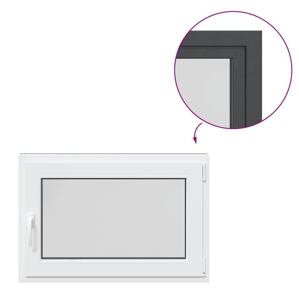 vidaXL Basement Window RISOR 90x60 cm Tilt&Turn DIN Right Anthracite