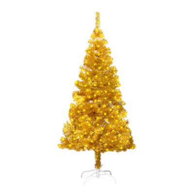vidaXL Artificial Pre-lit Christmas Tree with Stand Gold 150 cm PET