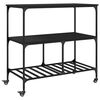 vidaXL Kitchen Trolley Black 100x50x95 cm Engineered Wood