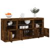 vidaXL Sideboard with LED Lights Smoked Oak 142.5x37x67 cm