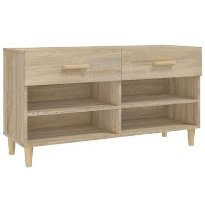 vidaXL Shoe Cabinet Sonoma Oak 102x35x55 cm Engineered Wood