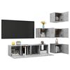 vidaXL 6 Piece TV Cabinet Set Concrete Grey Engineered Wood