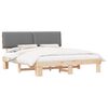vidaXL Bed Frame with Upholstered Headboard Light Grey 200 x 200 cm