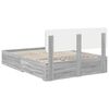 vidaXL Bed Frame with Drawer Grey Sonoma 140 x 200 cm Engineered Wood