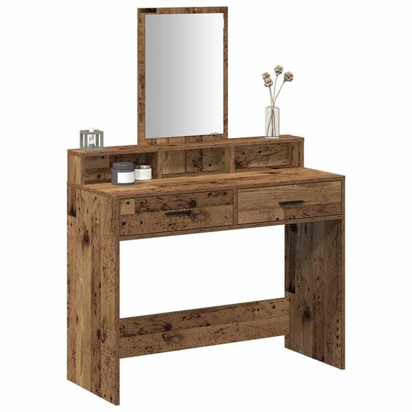 vidaXL Dressing Table Old Wood 100 x 41 x 140 cm Engineered Wood
