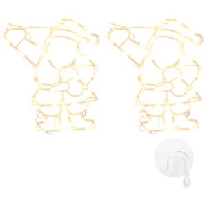 vidaXL Christmas Lights Santa Silhouette 2 pcs 35 LEDs Warm White