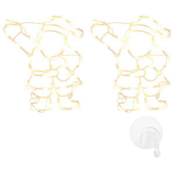 vidaXL Christmas Lights Santa Silhouette 2 pcs 35 LEDs Warm White