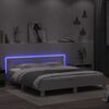 vidaXL Bed Frame with LED without Mattress White 200x200 cm