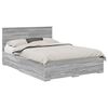 vidaXL Bed Frame with Drawer Grey Sonoma 140 x 200 cm Engineered Wood
