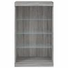 vidaXL Sideboard with LED Lights Grey Sonoma 60.5x37x100 cm