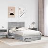 vidaXL Bed Frame with Drawer Grey Sonoma 120 x 200 cm Engineered Wood