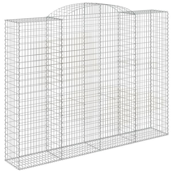 vidaXL Arched Gabion Baskets 5 pcs 300x50x220/240 cm Galvanised Iron