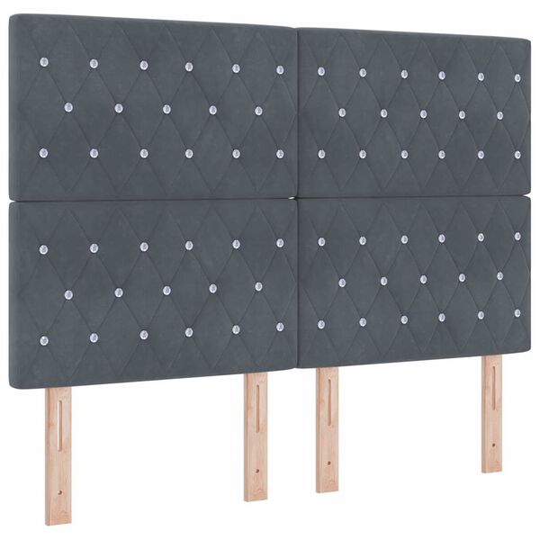 vidaXL Headboard with Headboard Dark Grey 144 cm Faux Leather