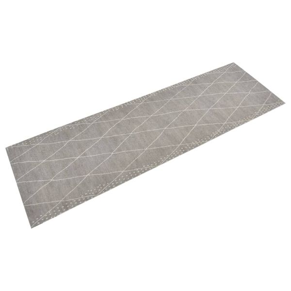 vidaXL Kitchen Rug Washable Rhombus 60x180 cm Velvet