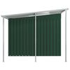 vidaXL Garden Shed with Extended Roof Green 346x236x181 cm Steel