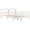 vidaXL Bed Frame with Headboard without Mattress White 120x200 cm