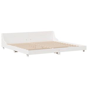 vidaXL Bed Frame without Mattress White 200x200 cm Solid Wood Pine