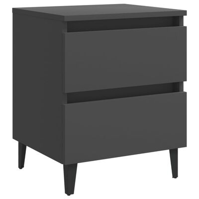 vidaXL Bed Cabinet Grey 40x35x50 cm Chipboard