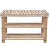 vidaXL 2-in-1 Shoe Rack with Bench Top 2 pcs Solid Wood