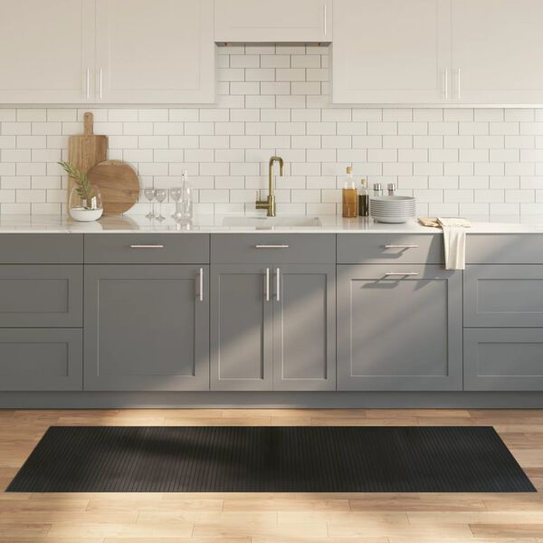 vidaXL Rug Rectangular Black 70x200 cm Bamboo