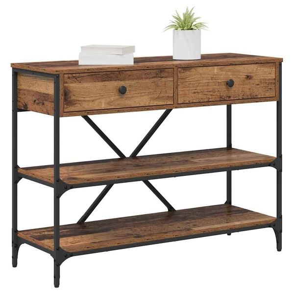 vidaXL Console Table with Drawer Brown 100 x 34.5 x 75 cm Wood