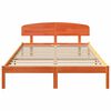 vidaXL Bed Frame with Headboard Wax Brown 140 x 200 cm Solid Pine Wood