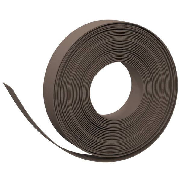 vidaXL Garden Edgings 5 pcs Brown 10 m 10 cm Polyethylene